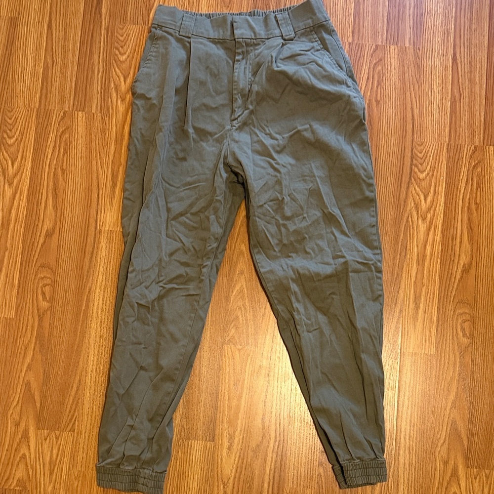 Pull&Bear Olive Green Track Pants